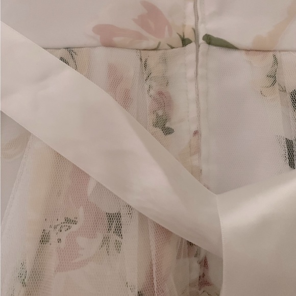 Amy’s Closet Formal White Floral Print Sleeveless A-Line Occasion Dress - Picture 5 of 7